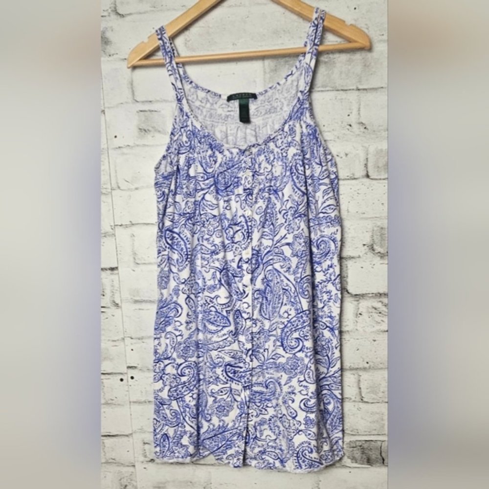 Ralph Lauren Paisley Buttons Down Tank Top